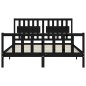 vidaXL Estructura de cama con cabecero madera maciza negro 160x200 cm vidaXL Estructura de cama con cabecero madera maciza negro 160x200 cm