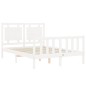 vidaXL Estructura de cama con cabecero madera maciza blanco 140x190 cm