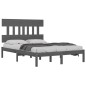 vidaXL Estructura de cama de madera maciza de pino gris 200x200 cm vidaXL Estructura de cama de madera maciza de pino gris 200x200 cm