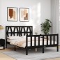 vidaXL Estructura de cama con cabecero madera maciza negro 140x190 cm vidaXL Estructura de cama con cabecero madera maciza negro 140x190 cm