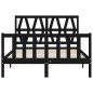 vidaXL Estructura de cama con cabecero madera maciza negro 140x190 cm vidaXL Estructura de cama con cabecero madera maciza negro 140x190 cm