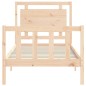 vidaXL Estructura de cama individual con cabecero madera maciza