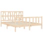 vidaXL Estructura de cama de matrimonio con cabecero madera maciza vidaXL Estructura de cama de matrimonio con cabecero madera maciza