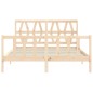 vidaXL Estructura de cama de matrimonio con cabecero madera maciza vidaXL Estructura de cama de matrimonio con cabecero madera maciza