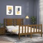 vidaXL Estructura cama cabecero madera maciza marrón miel 120x200 cm
