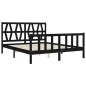 vidaXL Estructura de cama con cabecero madera maciza negro 160x200 cm vidaXL Estructura de cama con cabecero madera maciza negro 160x200 cm