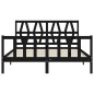 vidaXL Estructura de cama con cabecero madera maciza negro 160x200 cm vidaXL Estructura de cama con cabecero madera maciza negro 160x200 cm