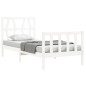 vidaXL Estructura de cama con cabecero madera maciza blanco 100x200 cm vidaXL Estructura de cama con cabecero madera maciza blanco 100x200 cm
