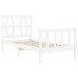 vidaXL Estructura de cama con cabecero madera maciza blanco 100x200 cm vidaXL Estructura de cama con cabecero madera maciza blanco 100x200 cm