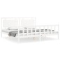 vidaXL Estructura de cama con cabecero madera maciza blanco 200x200 cm vidaXL Estructura de cama con cabecero madera maciza blanco 200x200 cm
