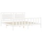vidaXL Estructura de cama con cabecero madera maciza blanco 200x200 cm vidaXL Estructura de cama con cabecero madera maciza blanco 200x200 cm