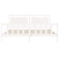 vidaXL Estructura de cama con cabecero madera maciza blanco 200x200 cm vidaXL Estructura de cama con cabecero madera maciza blanco 200x200 cm