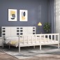 vidaXL Estructura de cama con cabecero madera maciza blanco 200x200cm
