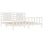 vidaXL Estructura de cama con cabecero madera maciza blanco 200x200cm