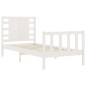 vidaXL Estructura de cama con cabecero madera maciza blanco 90x200 cm vidaXL Estructura de cama con cabecero madera maciza blanco 90x200 cm