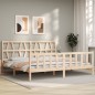 vidaXL Estructura de cama con cabecero madera maciza 200x200 cm vidaXL Estructura de cama con cabecero madera maciza 200x200 cm