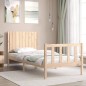 vidaXL Estructura de cama individual con cabecero madera maciza