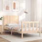 vidaXL Estructura de cama individual con cabecero madera maciza