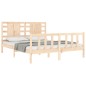 vidaXL Estructura de cama de matrimonio con cabecero madera maciza vidaXL Estructura de cama de matrimonio con cabecero madera maciza