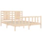 vidaXL Estructura de cama de matrimonio con cabecero madera maciza vidaXL Estructura de cama de matrimonio con cabecero madera maciza