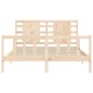 vidaXL Estructura de cama de matrimonio con cabecero madera maciza vidaXL Estructura de cama de matrimonio con cabecero madera maciza