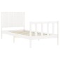 vidaXL Estructura de cama con cabecero madera maciza blanco 90x200 cm vidaXL Estructura de cama con cabecero madera maciza blanco 90x200 cm