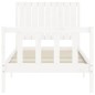 vidaXL Estructura de cama con cabecero madera maciza blanco 90x200 cm vidaXL Estructura de cama con cabecero madera maciza blanco 90x200 cm