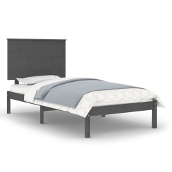 vidaXL Estructura de cama de madera maciza de pino gris 100x200 cm