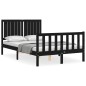 vidaXL Estructura de cama con cabecero madera maciza negro 120x200 cm vidaXL Estructura de cama con cabecero madera maciza negro 120x200 cm