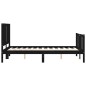 vidaXL Estructura de cama con cabecero madera maciza negro 120x200 cm vidaXL Estructura de cama con cabecero madera maciza negro 120x200 cm