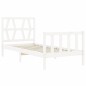 vidaXL Estructura de cama con cabecero madera maciza blanco 90x200 cm