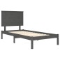 vidaXL Estructura de cama de madera maciza de pino gris 100x200 cm vidaXL Estructura de cama de madera maciza de pino gris 100x200 cm