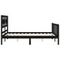 vidaXL Estructura cama de matrimonio con cabecero madera maciza negra