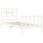 vidaXL Estructura de cama con cabecero madera maciza blanco 100x200 cm