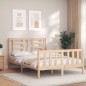 vidaXL Estructura de cama con cabecero madera maciza 140x190 cm vidaXL Estructura de cama con cabecero madera maciza 140x190 cm