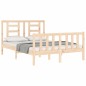 vidaXL Estructura de cama con cabecero madera maciza 140x190 cm vidaXL Estructura de cama con cabecero madera maciza 140x190 cm