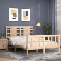vidaXL Estructura de cama de matrimonio con cabecero madera maciza vidaXL Estructura de cama de matrimonio con cabecero madera maciza