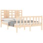vidaXL Estructura de cama de matrimonio con cabecero madera maciza vidaXL Estructura de cama de matrimonio con cabecero madera maciza
