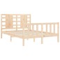 vidaXL Estructura de cama de matrimonio con cabecero madera maciza vidaXL Estructura de cama de matrimonio con cabecero madera maciza