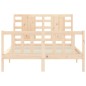 vidaXL Estructura de cama de matrimonio con cabecero madera maciza vidaXL Estructura de cama de matrimonio con cabecero madera maciza