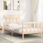 vidaXL Estructura de cama con cabecero madera maciza 90x200 cm