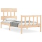 vidaXL Estructura de cama con cabecero madera maciza 90x200 cm