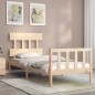 vidaXL Estructura de cama con cabecero madera maciza 90x200 cm