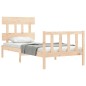 vidaXL Estructura de cama con cabecero madera maciza 90x200 cm