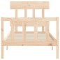 vidaXL Estructura de cama con cabecero madera maciza 90x200 cm