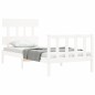 vidaXL Estructura de cama con cabecero madera maciza blanco vidaXL Estructura de cama con cabecero madera maciza blanco