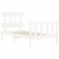 vidaXL Estructura de cama con cabecero madera maciza blanco vidaXL Estructura de cama con cabecero madera maciza blanco