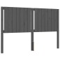 vidaXL Estructura de cama matrimonio con cabecero madera maciza gris