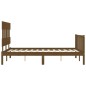 vidaXL Estructura de cama matrimonio con cabecero madera marrón miel