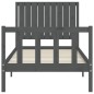 vidaXL Estructura de cama individual con cabecero madera maciza gris vidaXL Estructura de cama individual con cabecero madera maciza gris